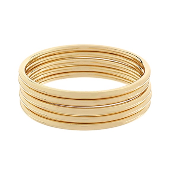 5 Row Metal Stackable Bangle Bracelet - Picture 1 of 2